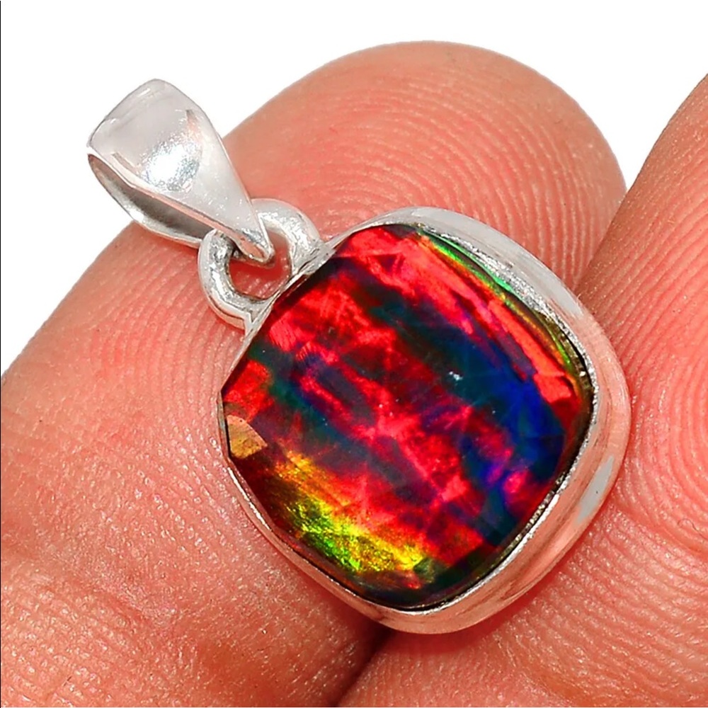 Aura Opal silver pendant